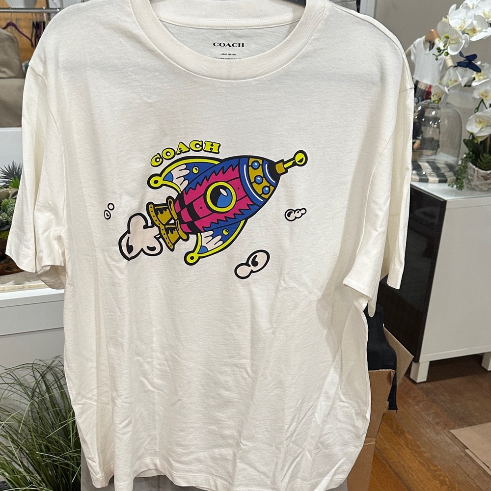 COACH "COSMIC COACH" Organic T-Shirt Men’s SZ L BRAND NEW 100% AUTHENTIC